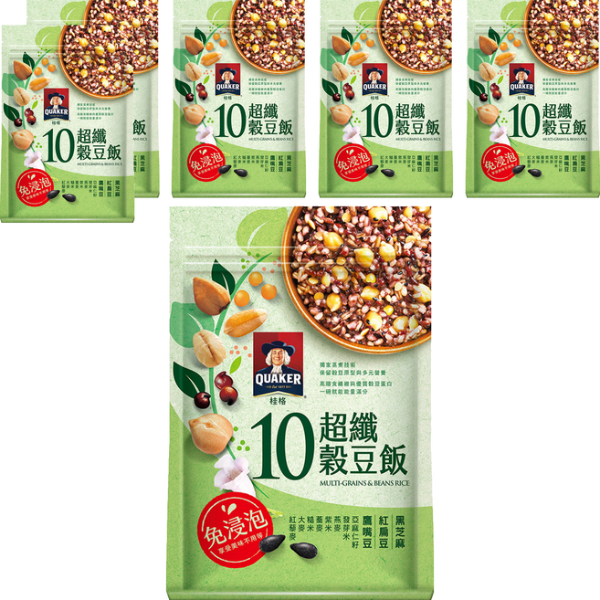 QUAKER 桂格 10超纖穀豆飯, 1kg, 6包