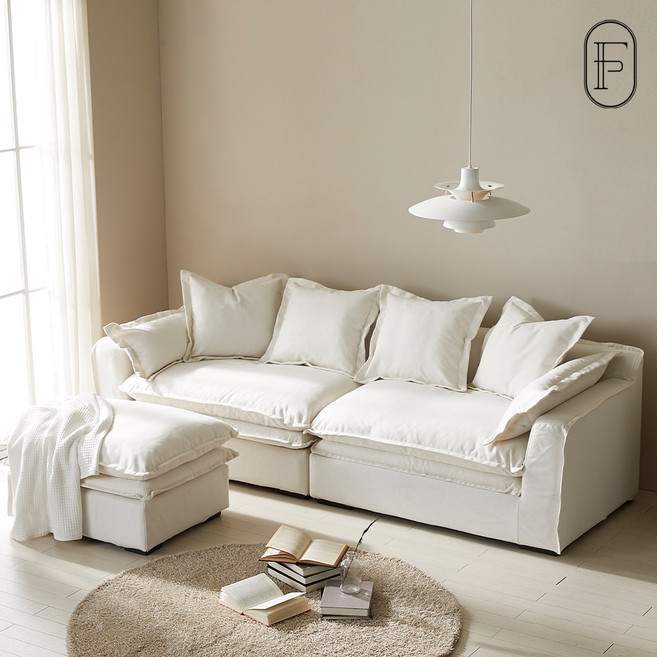 퍼피노 구스+덕 페더하모니 4인용 모듈 소파 방문설치, 화이트