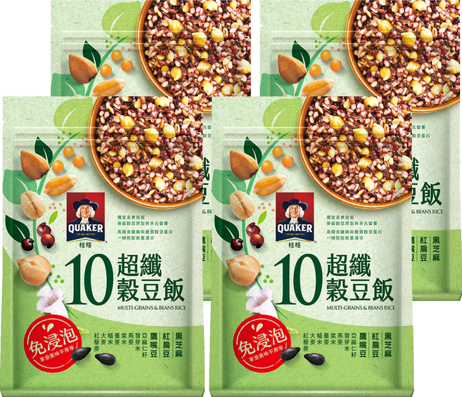 QUAKER 桂格 10超纖穀豆飯, 1kg, 4包