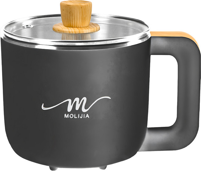 MOLIJIA 魔力家 M19雙層防燙不鏽鋼美食鍋 黑木紋 1.2L, BY011019