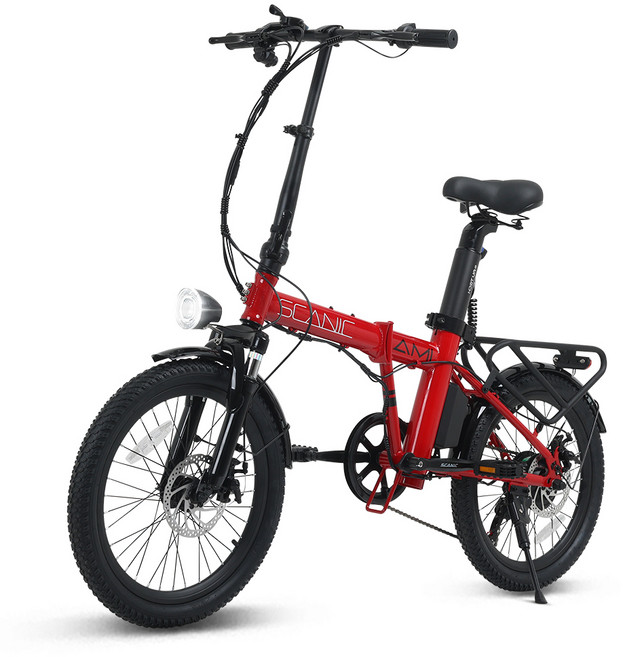 에이유테크 스카닉 AMI 고출력 접이식 전기 자전거 36V 7.5A, 레드, 스틸