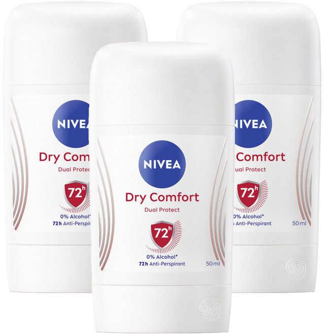 NIVEA 妮維雅 台灣公司貨 止汗爽身乳膏 Pro升級版 乾適活力, 50ml, 3瓶