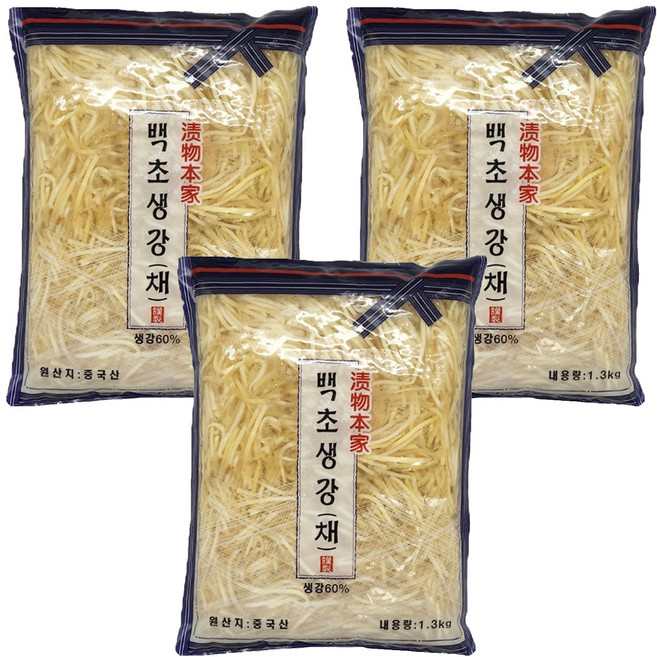 토호식품 백초생강 채, 1.3kg, 3개