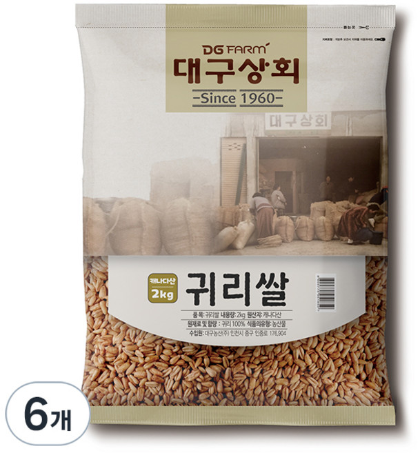 대구농산 귀리쌀, 2kg, 6개