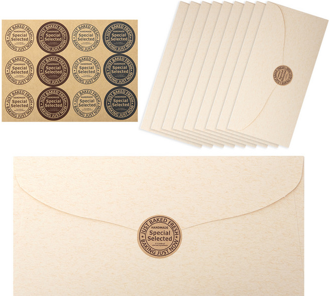 프리미엄 용돈봉투 10p + 스티커 12p 세트, 아이보리, 1세트