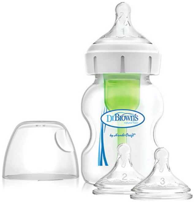 닥터브라운 옵션스 플러스 PP 젖병 본품 150ml 1P + 젖꼭지 3종 세트, 1단계, 2단계, 3단계, 화이트, 1개