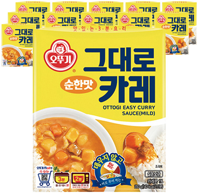 오뚜기 그대로카레 순한맛, 200g, 12개