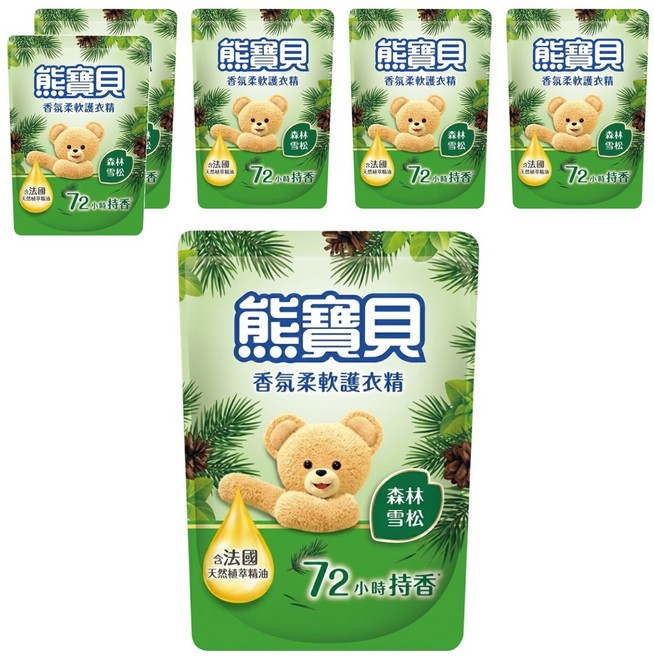 Snuggle 熊寶貝 森林雪松護衣精 補充包, 6包, 1.75L