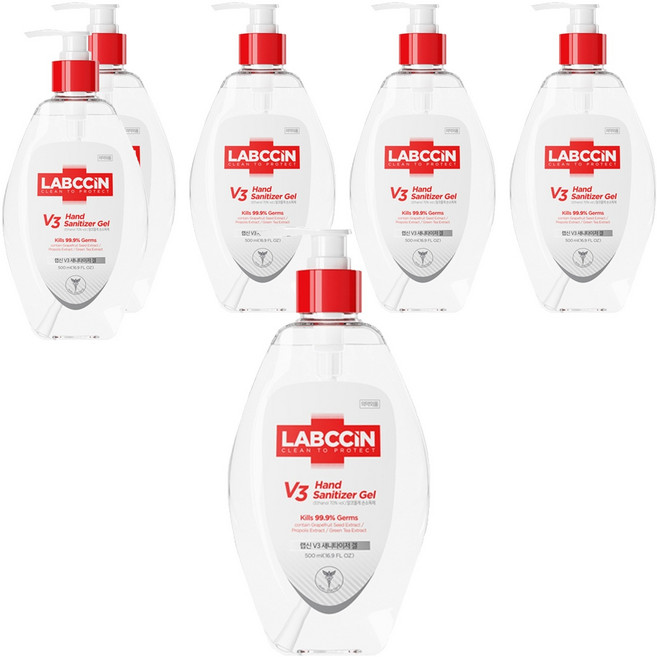 랩신 브이3 새니타이저 겔 손소독제, 500ml, 6개