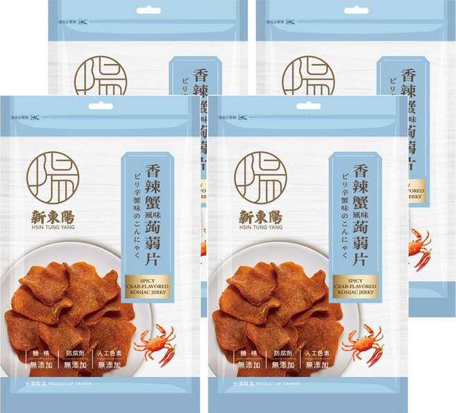 新東陽 香辣蟹風味蒟蒻片, 100g, 4包