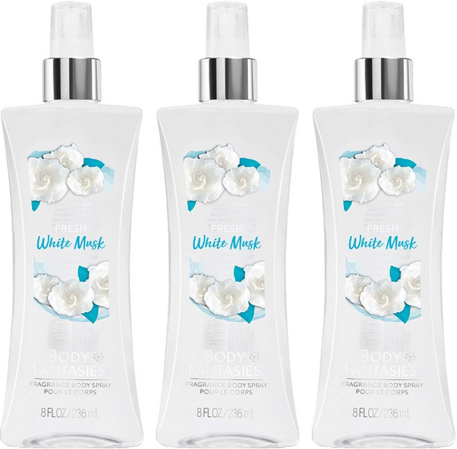 바디판타지 프래그런스 바디 스프레이 프레시화이트머스크, 236ml, 3개