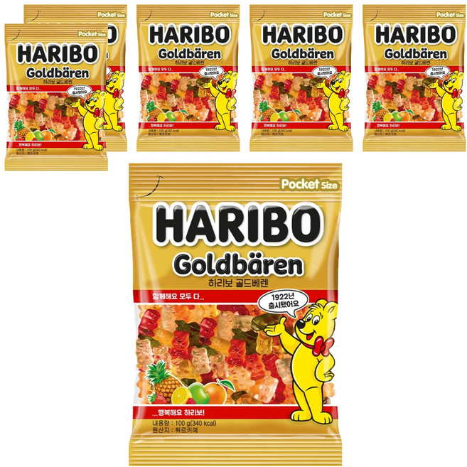 하리보 골드베어 젤리, 100g, 6개