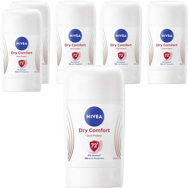 NIVEA 妮維雅 台灣公司貨 止汗爽身乳膏 Pro升級版 乾適活力, 50ml, 6瓶