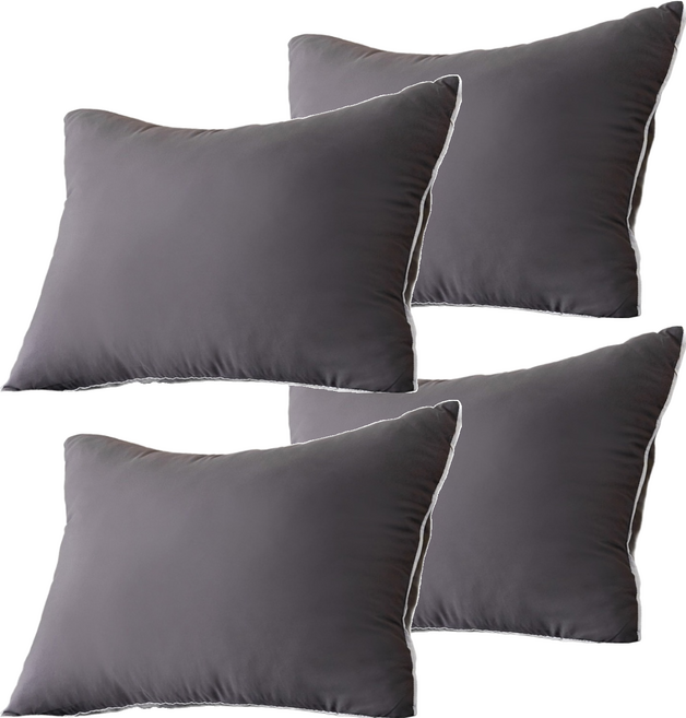 La Pomme Norvik 高度可調節飯店用基本款枕頭, 炭灰色, 4個