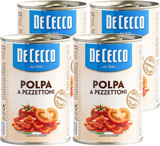 데체코 폴파 페제토니 토마토 통조림, 400g, 4개