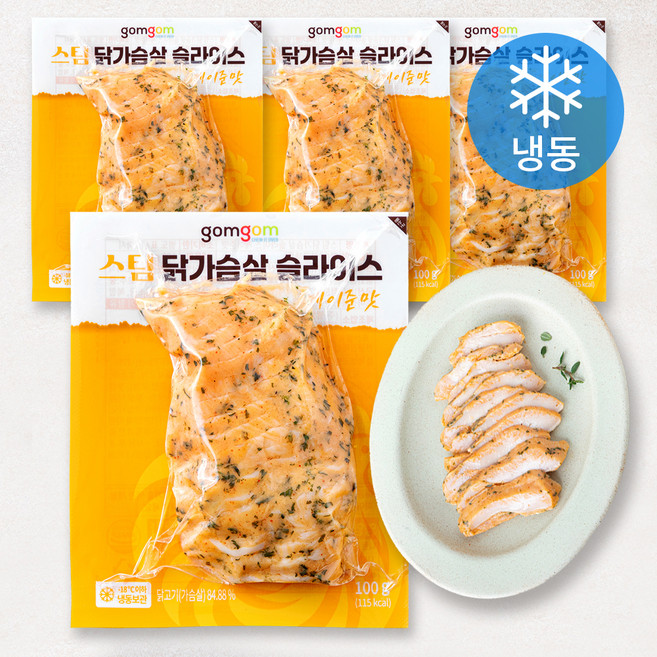 곰곰 스팀 닭가슴살 슬라이스 케이준맛 (냉동), 100g, 1개, 4개입