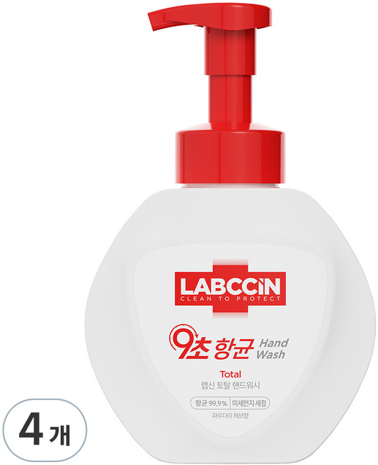 랩신 토탈 포밍 핸드워시 파우더리 허브향, 500ml, 4개