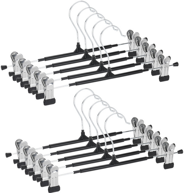 코멧 논슬립 회전형 치마바지걸이, 블랙, 10개