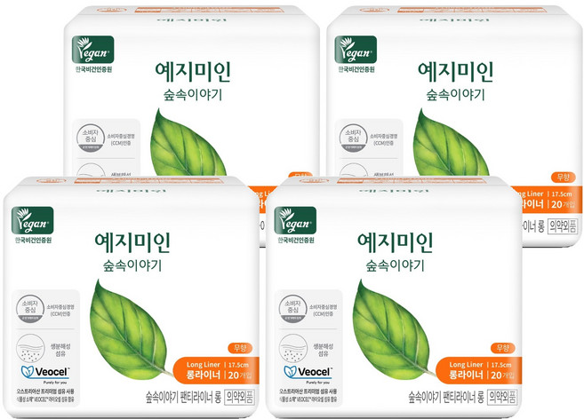예지미인 숲속이야기 팬티라이너, 4개, 20개입, 롱