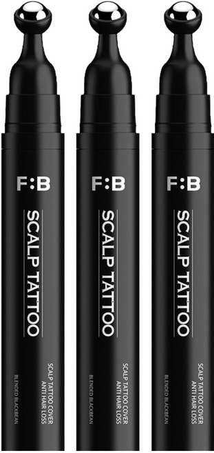 Forbeaut 頭頂分線髮際線掉髮遮蓋頭皮紋繡染髮筆 15g, 黑色, 3個