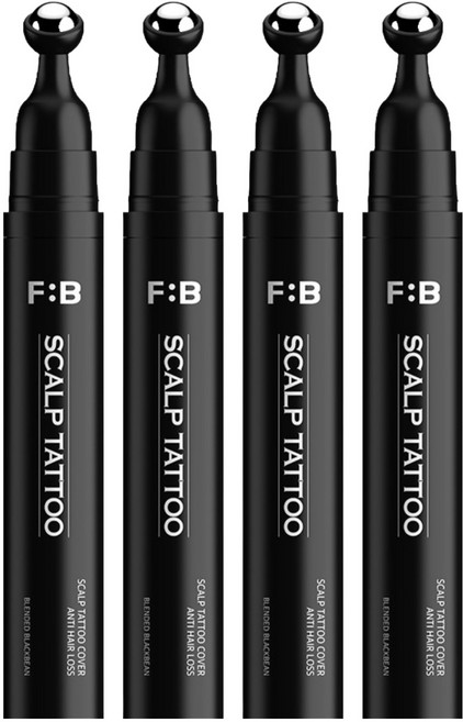 Forbeaut 頭頂分線髮際線掉髮遮蓋頭皮紋繡染髮筆 15g, 黑色, 4個