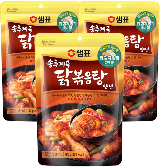 샘표 송추계곡 닭볶음탕 양념, 180g, 3개