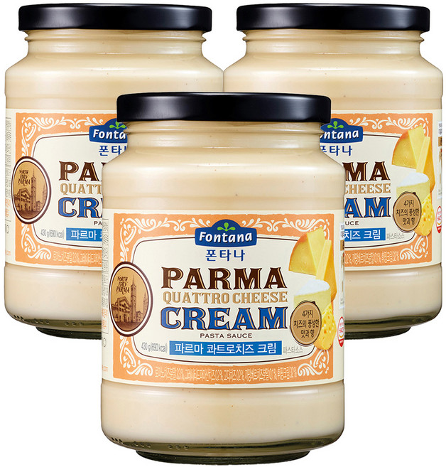 Fontana 帕爾馬4種起司奶油義大利麵醬, 430g, 3罐