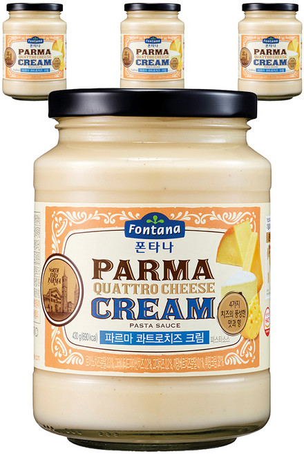 Fontana 帕爾馬4種起司奶油義大利麵醬, 430g, 4罐