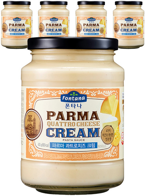 Fontana 帕爾馬4種起司奶油義大利麵醬, 430g, 5罐