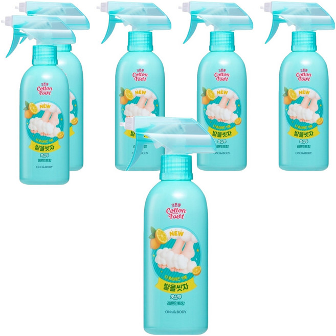 온더바디 코튼풋 발을 씻자 풋샴푸 레몬민트향, 1개입, 6개, 385ml
