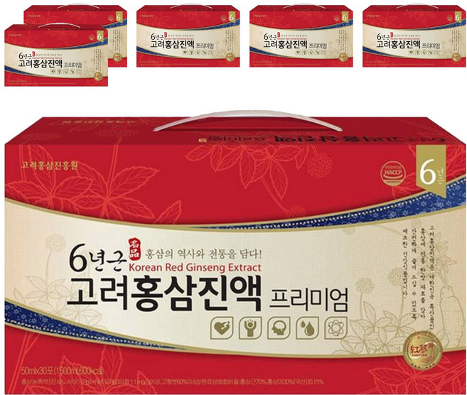 고려홍삼진흥원 6년근 고려홍삼진액 프리미엄, 50ml, 180개