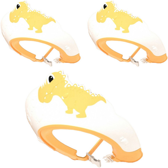 小麥購物 兒童護耳洗髮帽 恐龍款 Y518 62g, 陽光黃, 3個