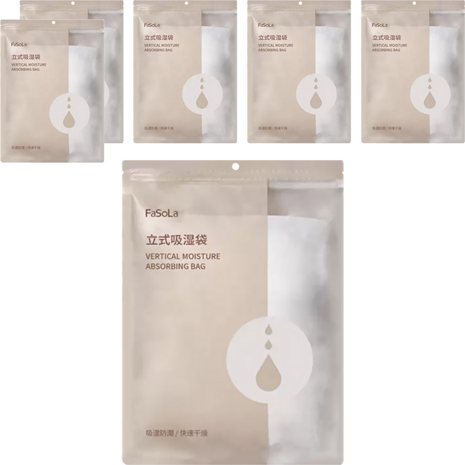 FaSoLa 多用途立式防潮吸濕袋, 220g, 6個