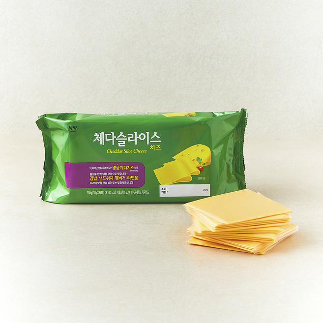 남양유업 드빈치 체다 슬라이스 치즈, 18g, 50개입, 1개