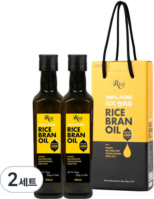 리지 현미유 2병 보틀커버 선물세트, 2세트