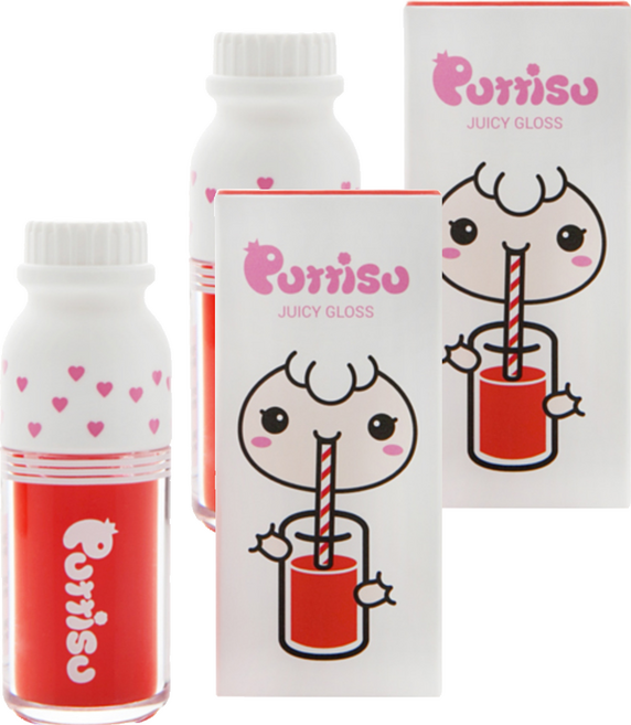 뿌띠슈 컬러풀 쥬시글로스 03 3.2g, 시크릿오렌지, 2개