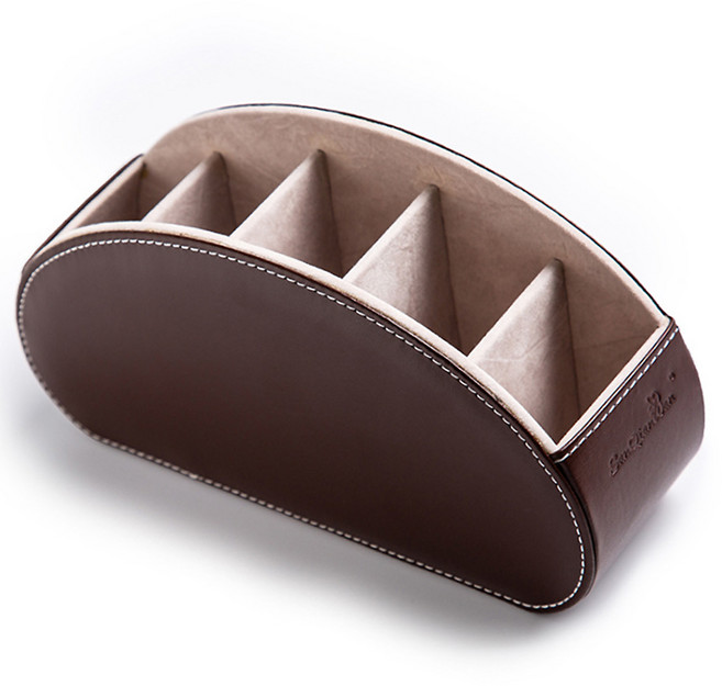 마켓A 가죽 다용도 라운드 보관함, A브라운, 1개