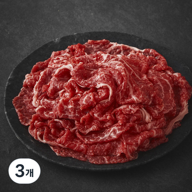 한우 1+등급 불고기/샤브샤브용 (냉장), 300g, 3개