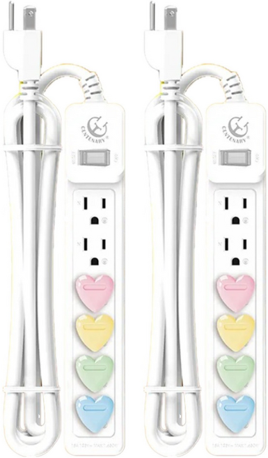 CENTENARY 成電牌 1切6座15A延長線 3P 超值型, 1.8m, 白色, 2條