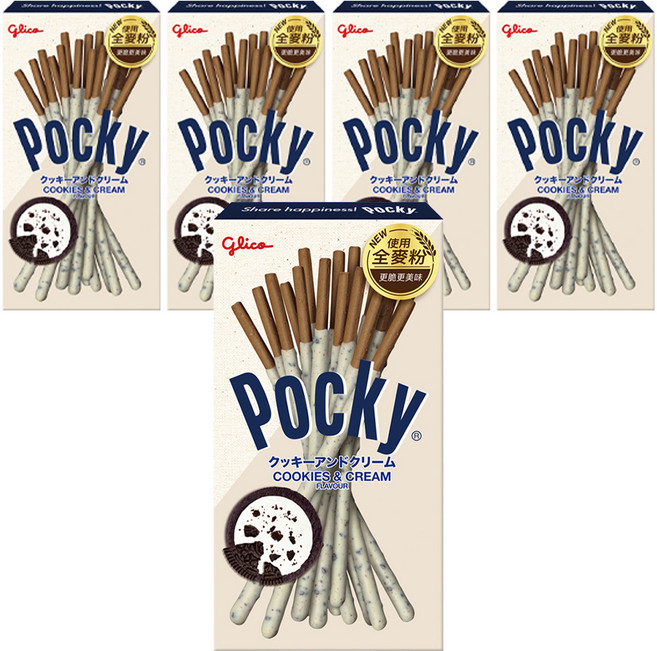 glico 格力高 Pocky 百奇 牛奶餅乾棒, 32g, 5盒