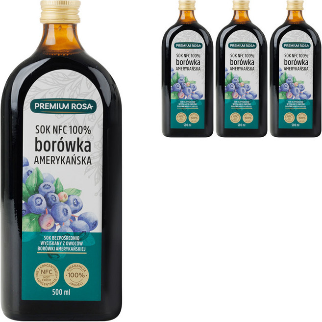 프리미엄로사 블루베리 원액 즙, 500ml, 4개