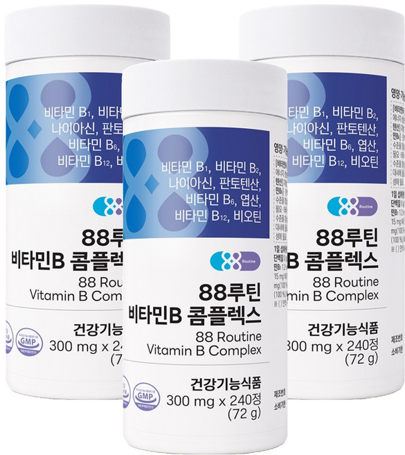88루틴 비타민B 콤플렉스 72g, 3개, 240정