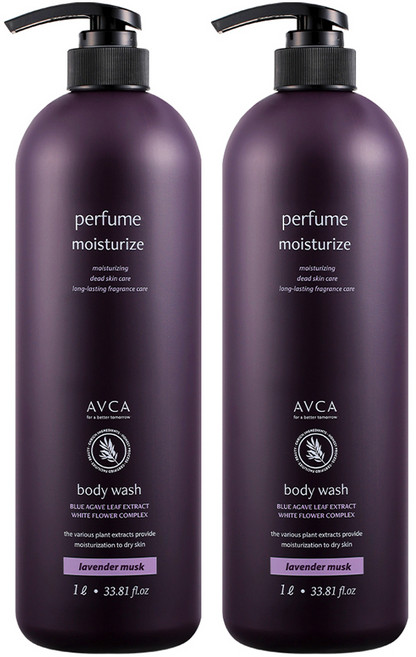 아브카 퍼퓸 바디워시 라벤더머스크, 1L, 2개