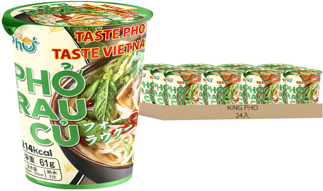 KING PHO 王麵河粉 野菜風味 61g, 24入