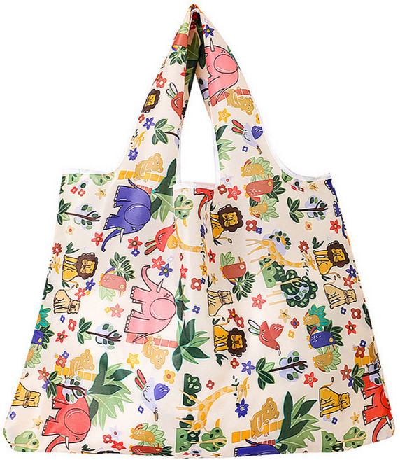 바코젤 대용량 접이식 에코 장바구니, 동물원, 1개