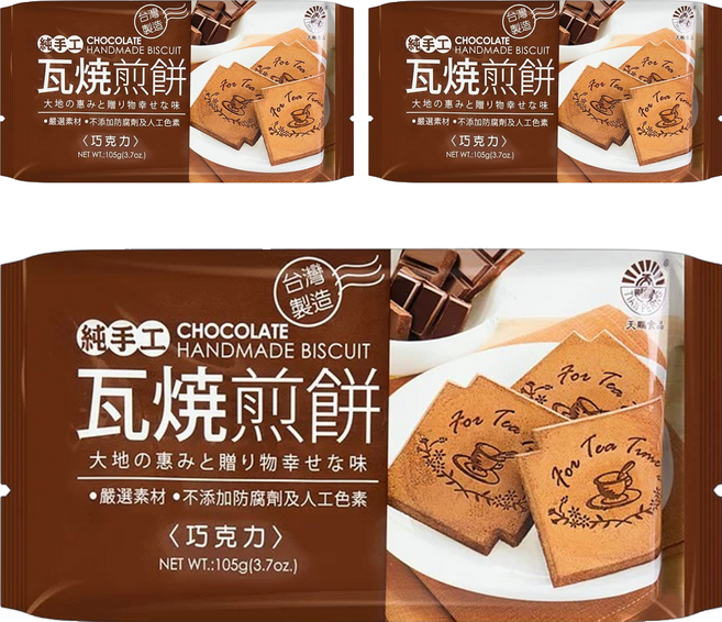 TIAN PERNG 天鵬食品 瓦燒煎餅 巧克力, 105g, 3包