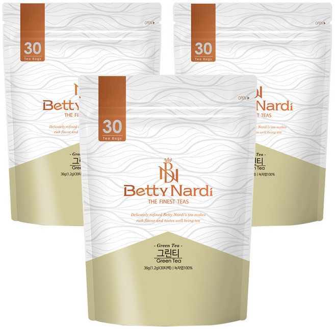 베티나르디 녹차 삼각티백, 1.2g, 30개입, 3개
