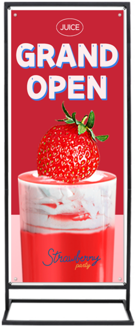 티엠데코 철제 배너 거치대 400 x 1200, 블랙, 1개