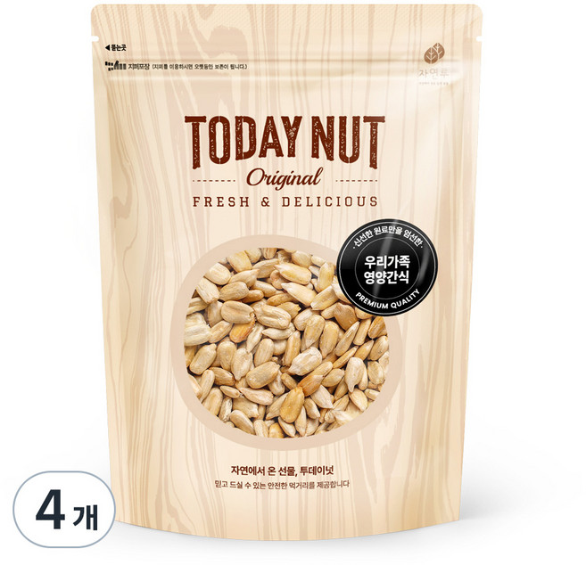 투데이넛 해바라기씨, 300g, 4개