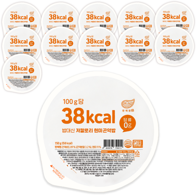 한채원 밥대신 저칼로리 현미 곤약밥, 150g, 12개